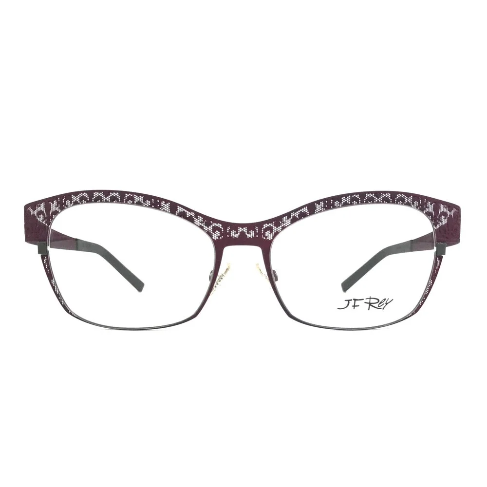 J.F. Rey Eyeglasses Frames JF2559 7777 Purple Matte Fleur De Lis 53-16-132